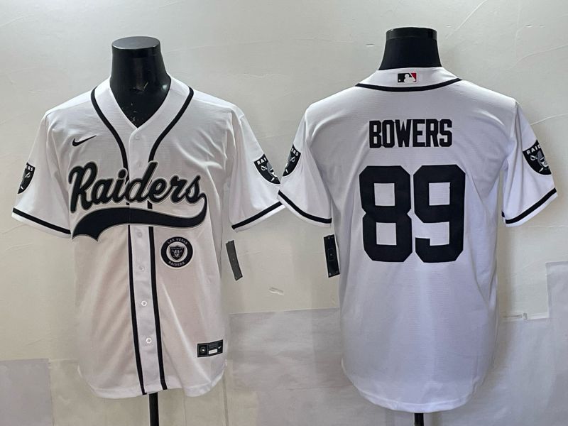Men 2025 Oakland Raiders #89 Bowers white 3th generation Joint Name Nike Limited NFL Jersey style 007->oakland raiders->NFL Jersey